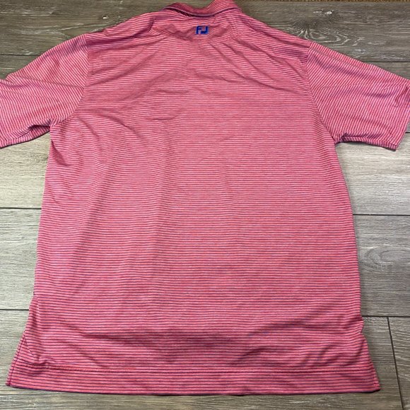 FootJoy Mens Golf Polo Pink Blue Stripes Kenwood Country Club Large L - Picture 6 of 8
